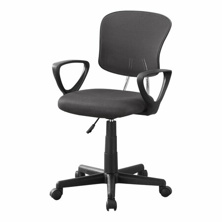 HOMEROOTS 33 in. Grey Foam, Metal & Polypropylene Multi-Position Office Chair 333450
